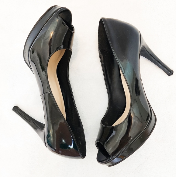 Womens Wild Diva Lounge Black Peep Toe Pumps Heels 4 Inch - Picture 1 of 3